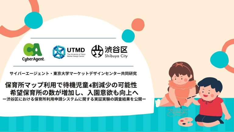 サイバーエージェントとの共同研究において「渋谷区における保育所利用申請システムに関する実証実験」を実施